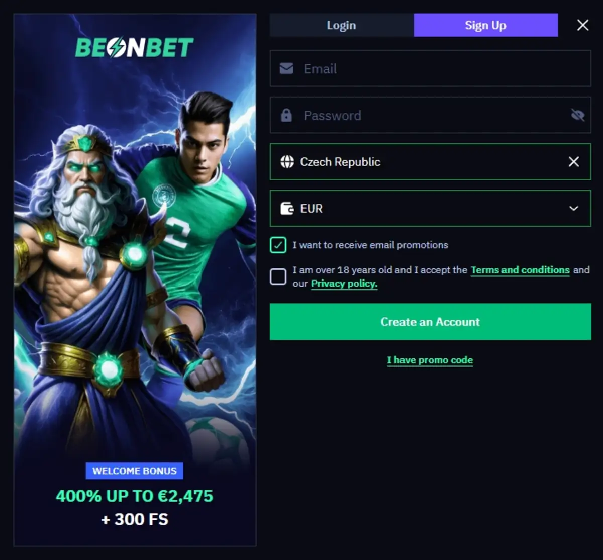 BeonBet VIP cashback tiers